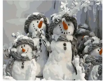 

5794 Snowmen Family - Paint by Numbers Kits for Adults DIY