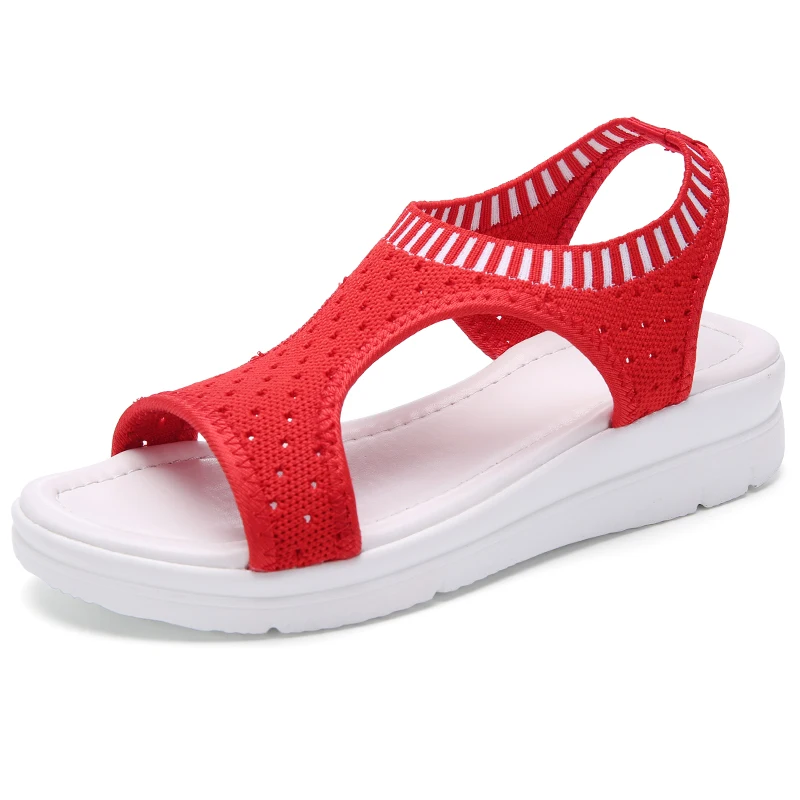 

Summer Women Sandals Plus size 35-45 Wedge Breathable Mesh Shoes Female Peep Toe Ladies Solid Slip-on Comfortable Shoes Ladies