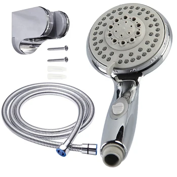 

Multi-function Handheld Shower Head with 2m Hose & Holder ON/Off Switch Water Saving Shower Head with 5 Shower Modes