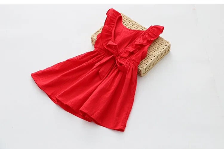 2018 Summer 2 3 4 6 8 10 Years Birthday Children Red Blue Backless Princess Elegant Bow Kids Party Dance Prom Dress For Girls (16)