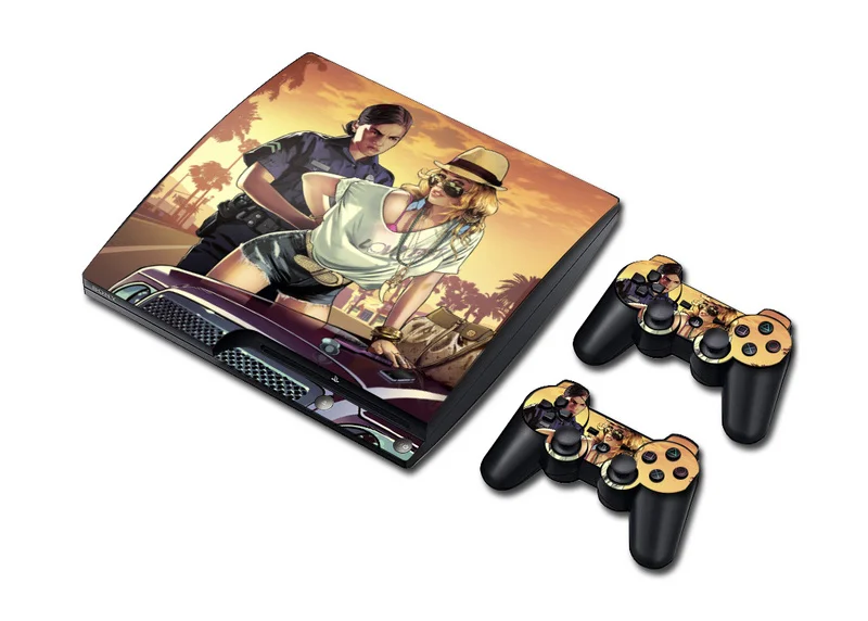 5 sets Для PS3 кожи наклейки НАКЛЕЙКА ОБЛОЖКА для SLIM + 2 КОНТРОЛЛЕРА СКИНЫ |