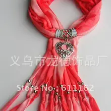 Розовый цвет изделия кулон ожерелье Модные женские мягкие шарфы ювелирные изделия Mix дизайн смесь цветов 24 шт