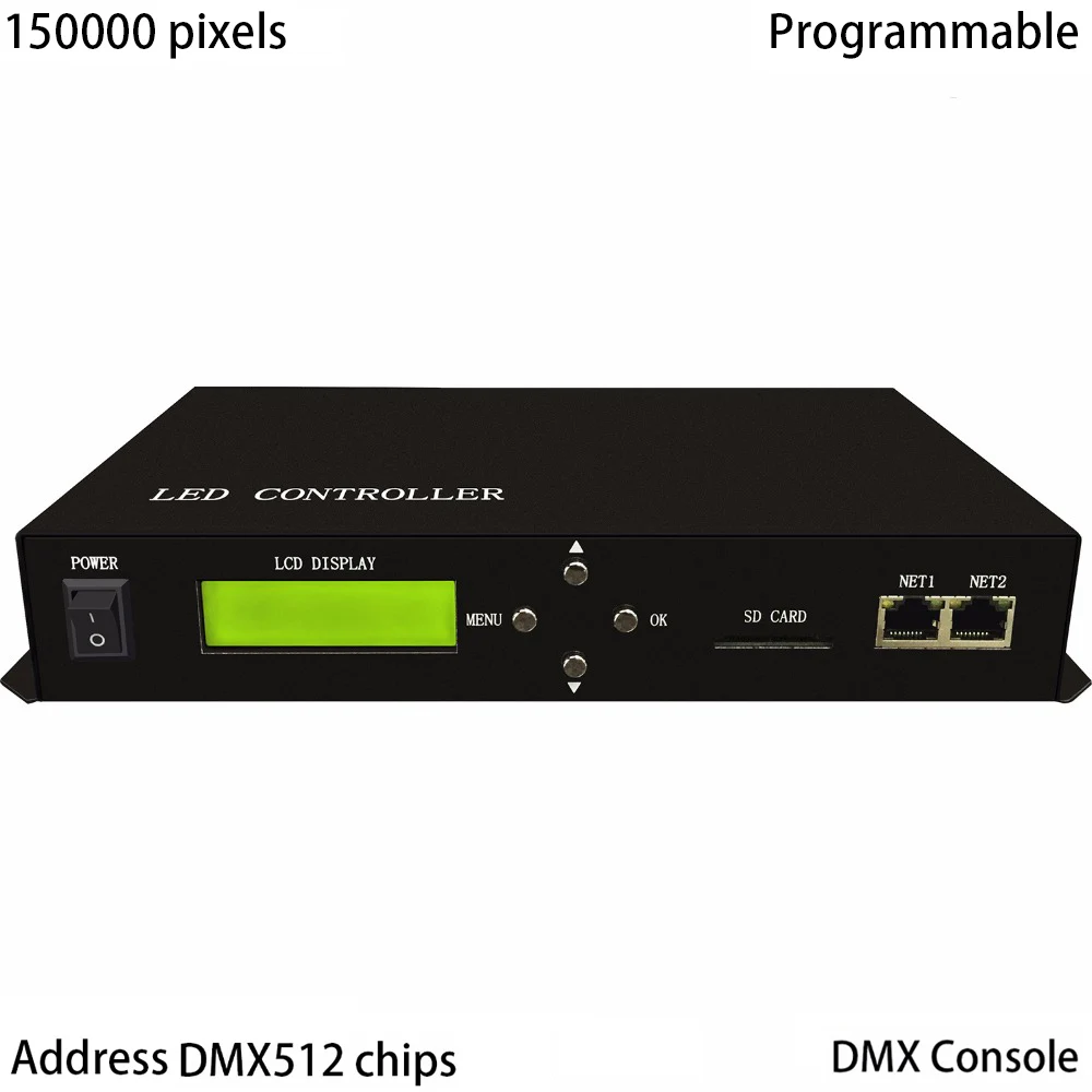 LED master controller,full color,employ Ethernet protocol,drive max 150000 pixels,control max 255 slaves,support DMX console LED master controller,full color,employ Ethernet protocol,drive max 150000 pixels,control max 255 slaves,support DMX console