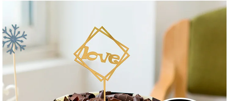 1 шт розовый золотистый и черный с днем рождения Любовь Торт акриловое украшение флажки для торта для Одежда для свадьбы, дня рождения Декор для выпечки торта Baby Shower