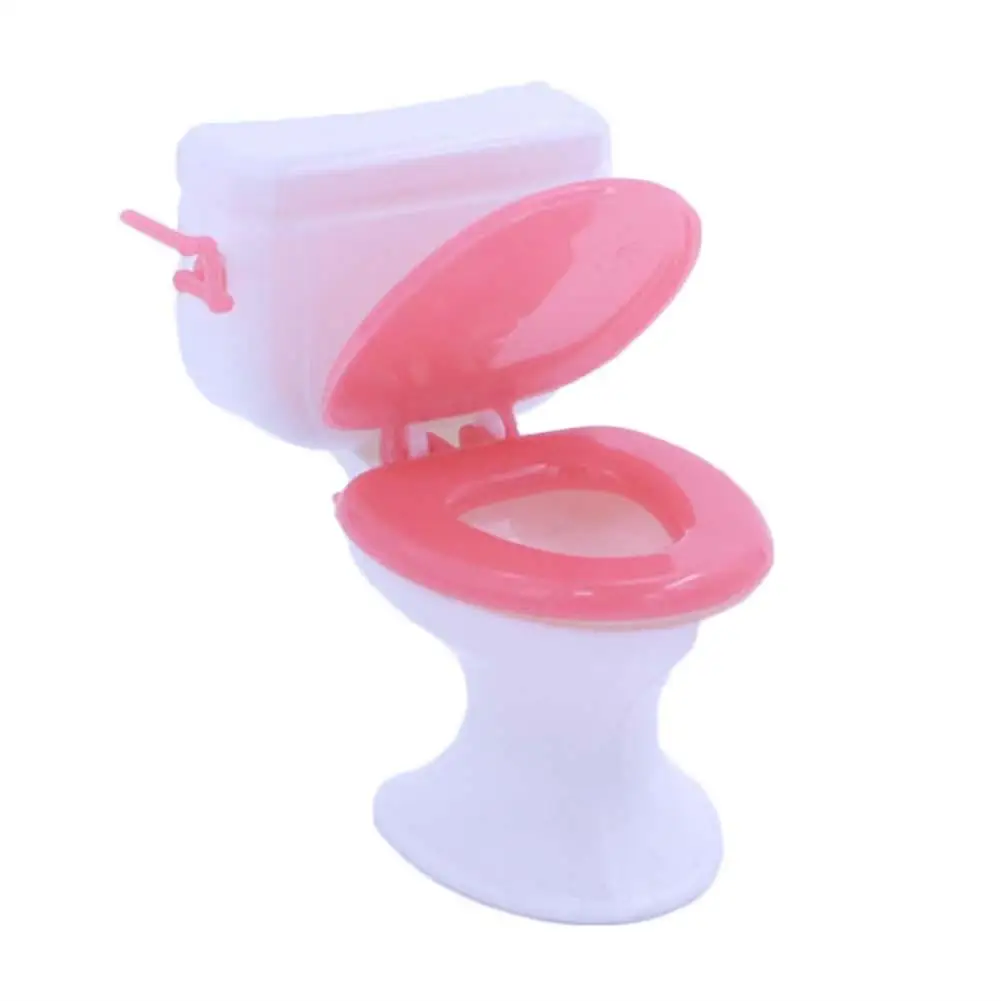 1:12 Doll Accessories Plastic Toilet Doll Toys Bathroom Home Furniture Doll House Decoration Kitchen Toy for Children GJJ4997A