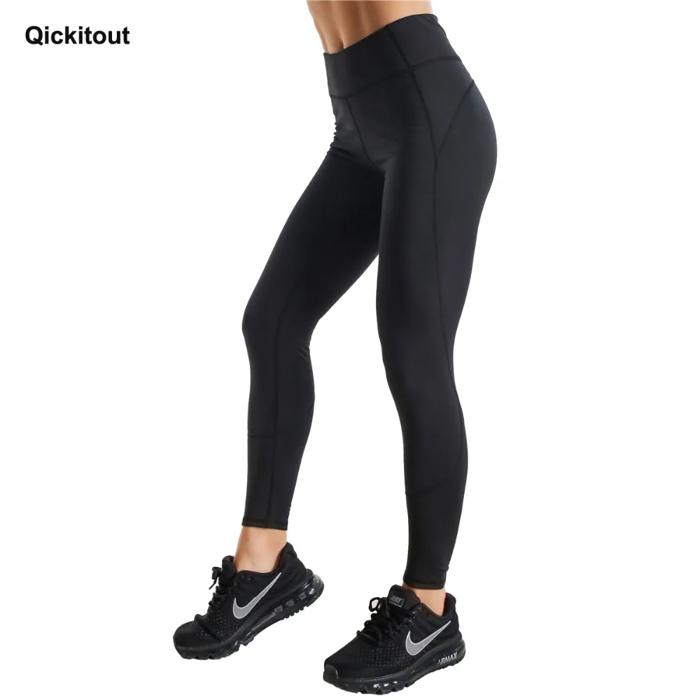 Qickitout Новый Осень Зима Повседневное Стиль Высокая талия спортивная одежда леггинсы для женщин для брюки для фитнеса дышащие эластичные