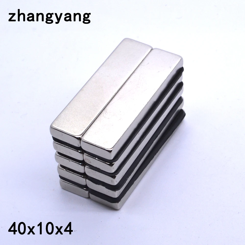 

Free shipping 100PCS 40 x 10 x 4 mm Big N52 Strong Rectangle Block Bar Fridge Magnets Rare Earth Neodymium magnet