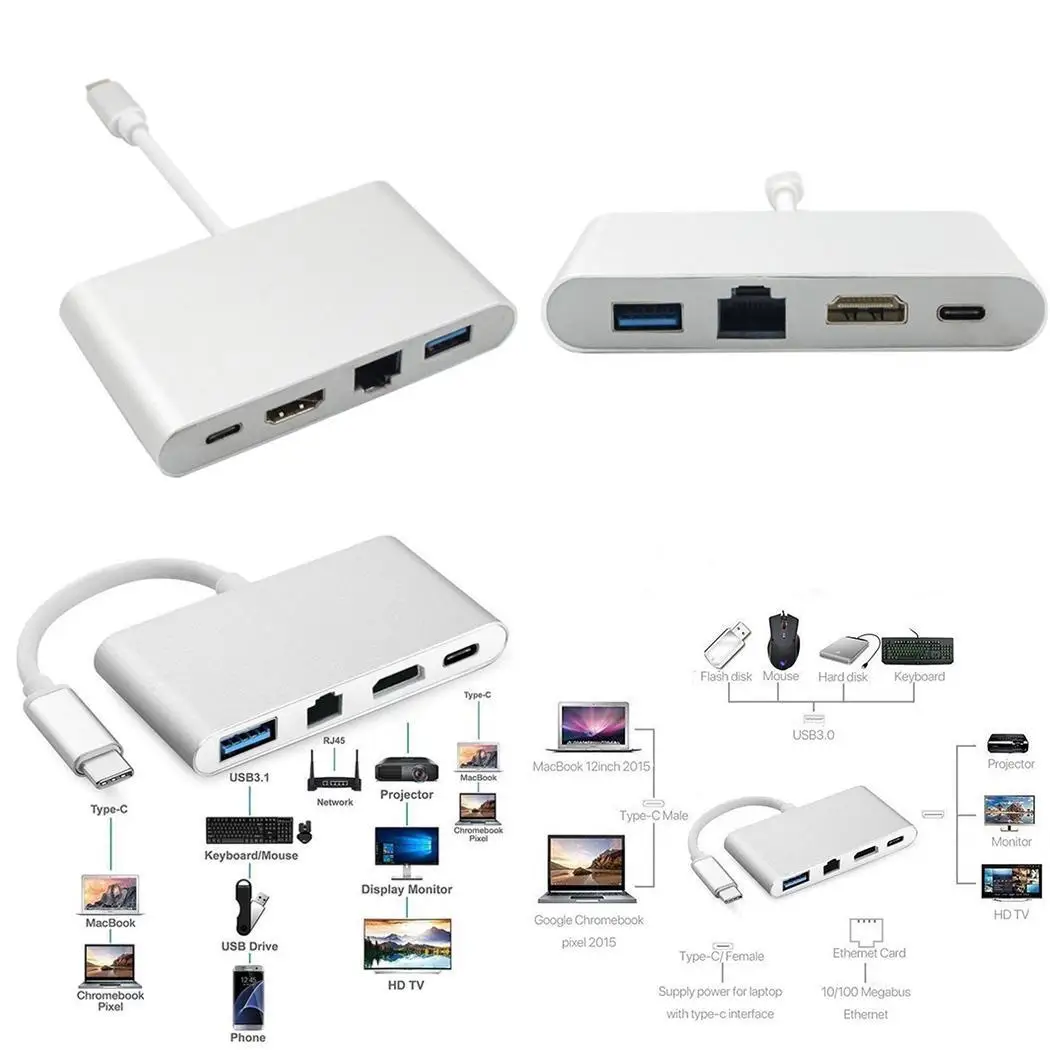 Type C в HD 4 1 PD блок питания USB 3 (режим DP) 76g мульти одном конвертер USB3.1/F + HD/F USB3.0x1