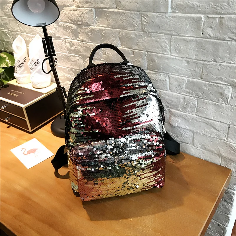 Miyahouse Модные Красочные Блестки Дизайн рюкзак для девочек-подростков из искусственной кожи маленький рюкзак женская сумка на плечо