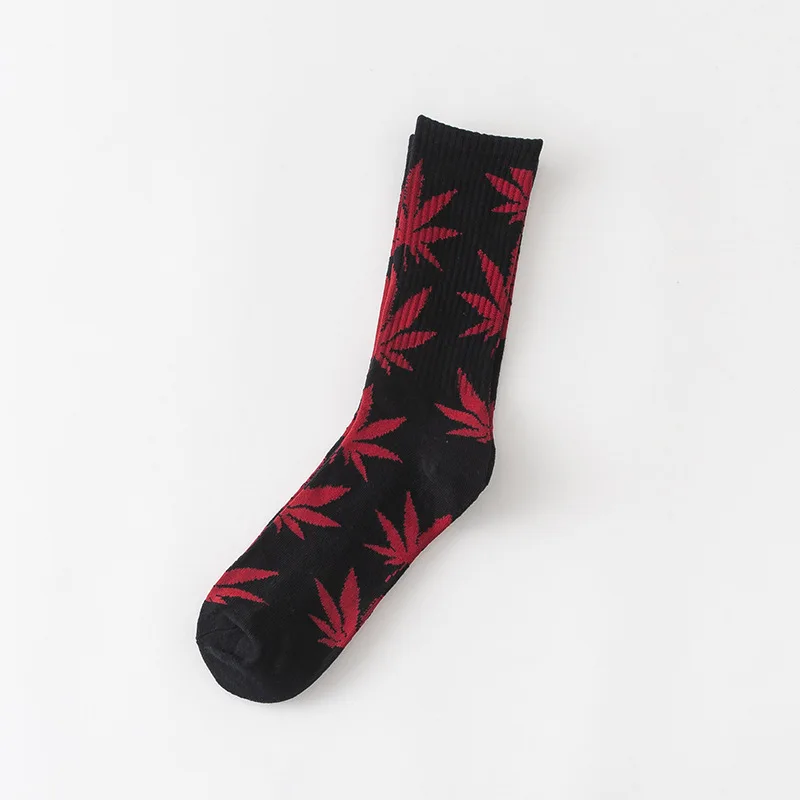 1 pair Men's Fashion Business Weed Hemp Cotton Socks Street Fashion Skateboard Couple Girls Harajuku Trend Socks Give Men a Gift - Цвет: heihong