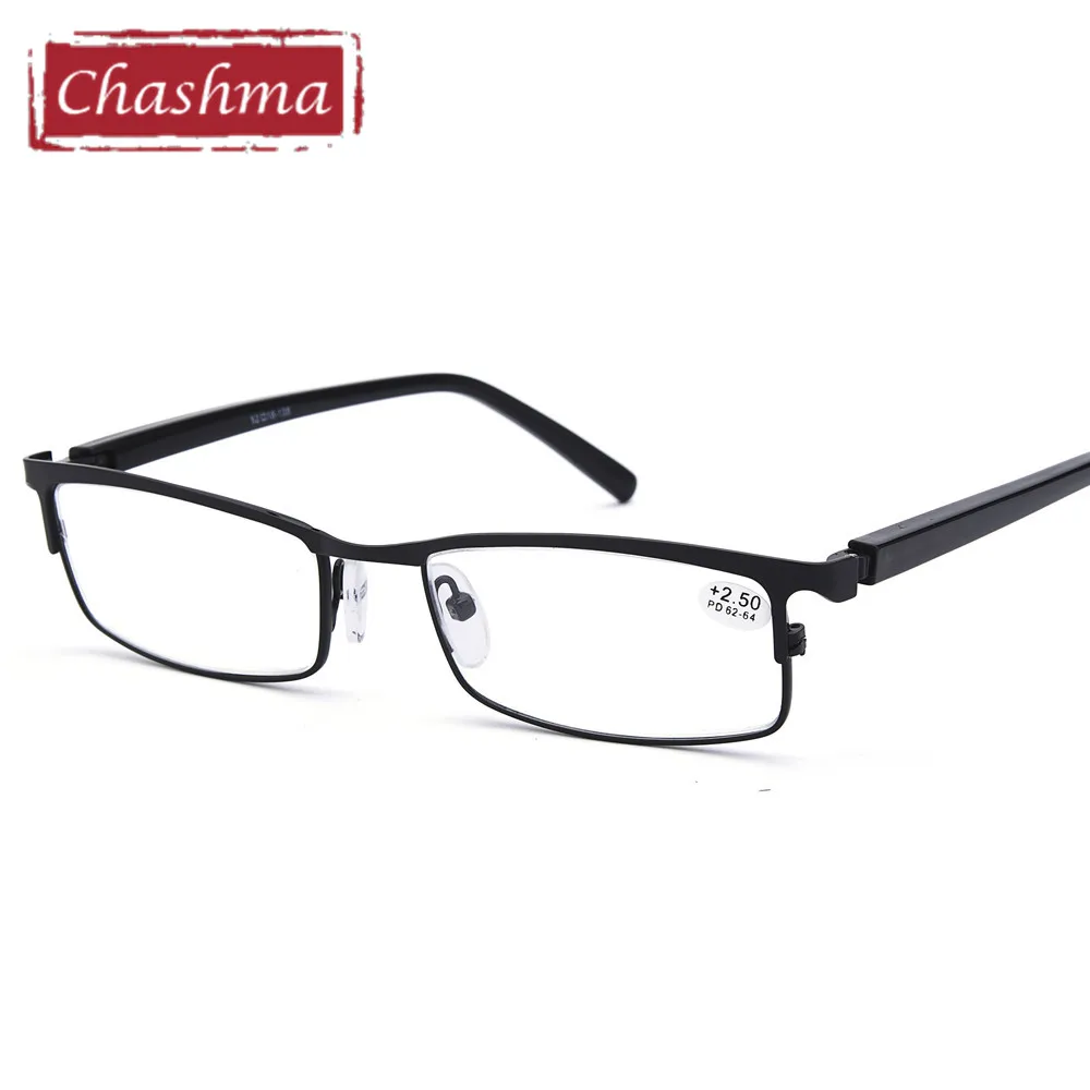 Chashma Brand Design Quality Glasses Men Metal Fashion Women Fashion Black Anti Reflection Reading Glasses with