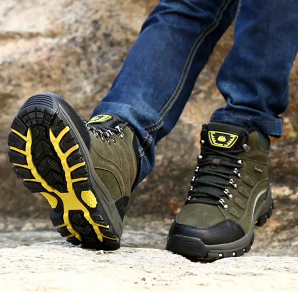 

Winter Outdoor Plus-Down Warm Climbing Shoes Lace-up Women Hiking Boots Casual Sports Anti-slip Breathable Shoes