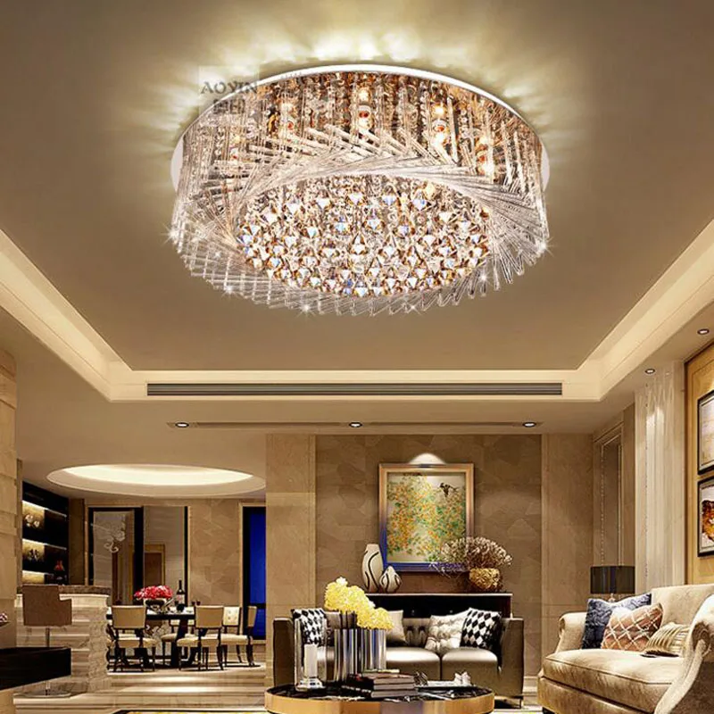 

L Simple and stylish LED living room lamp Bedroom lamp stepless dimming Creative bird's nest crystal lamp ceiling lamp LED