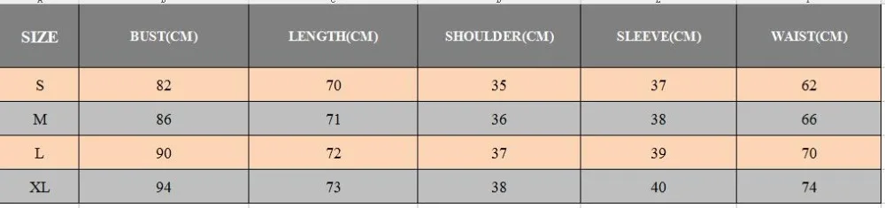 SZIE CHART