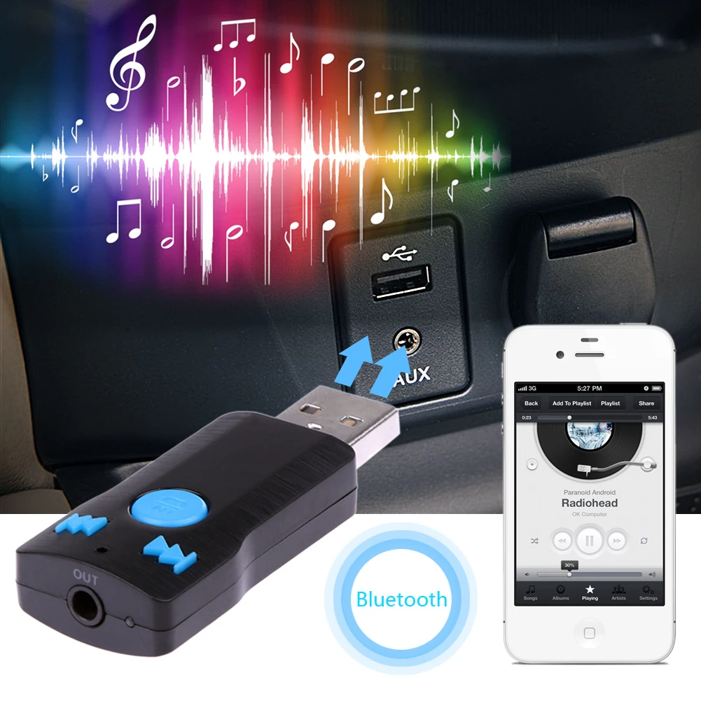 Buy Bluetooth USB Receiver Music Receiver Adapter MP3 Player Bluetooth Car