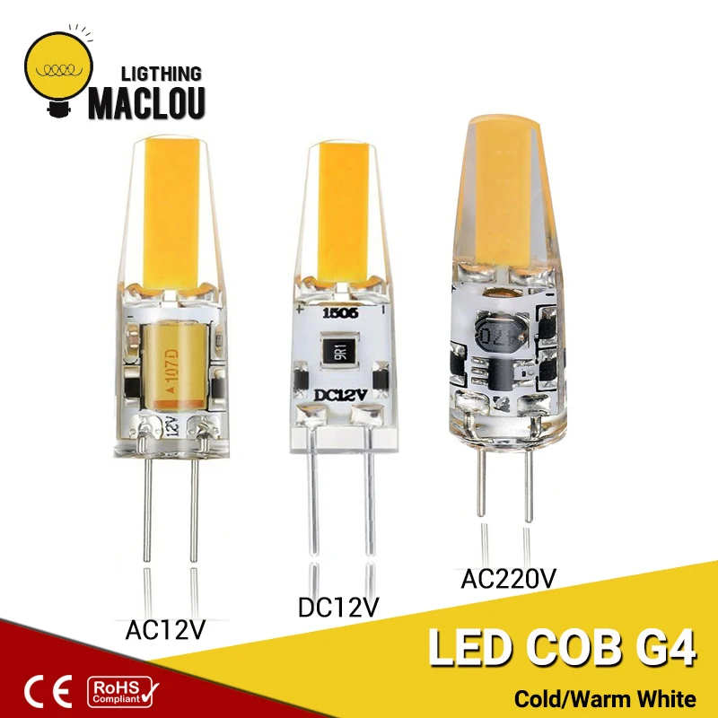 LED G4 COB 3W Light Bulb AC DC 12V 220V Lamp Replace Halogen Spotlight Ampoule Decoration Home Lighting | Освещение