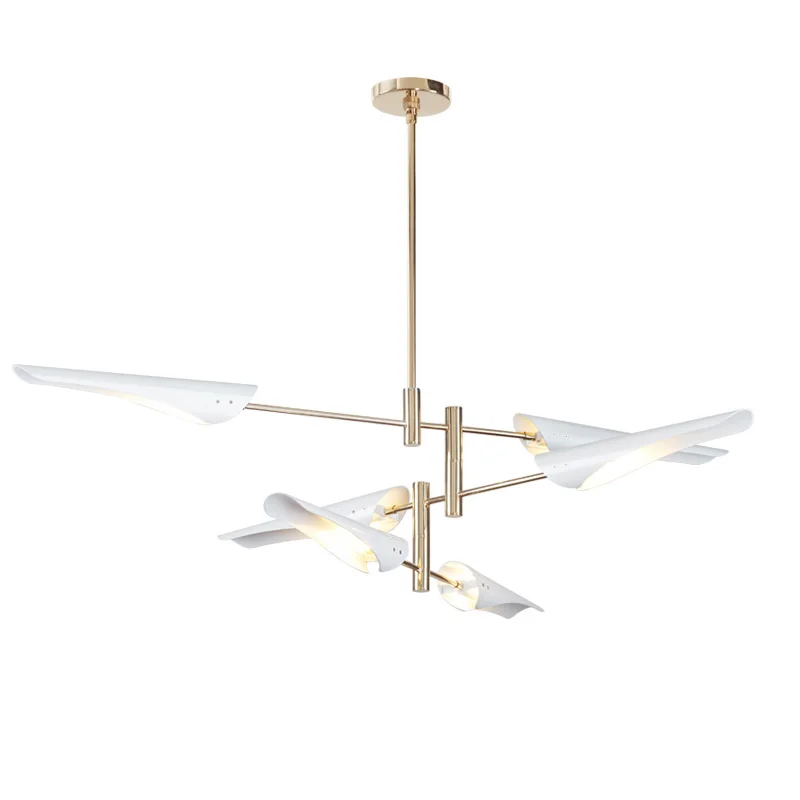 

Nordic post modern LED Chandelier 4 6 8 head LED light Creative hanging light White/ Black Lampshade Toolery E14 LED lamp