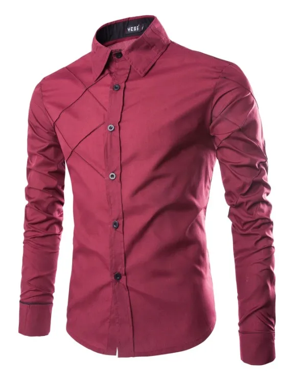 Лидер продаж, мужская повседневная рубашка, приталенная, стильная, деловая, Мужская блузка с длинным рукавом, мужская рубашка, сетчатая линия, дизайнерские, модные рубашки, бренд