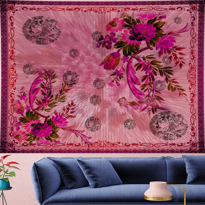 Red Mandala Tapestry Boho Decor Tapestry Vintage Style
