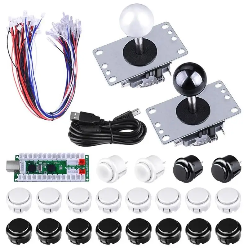 

Arcade Gaming Kits, 2 Player Arcade Joystick And Buttons Diy Kit With Zero Delay USB Encoder Board,Joysticks And Push Button F