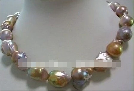 

Free shipping >>@ 1203 huge Color AAA 15-25mm south sea baroque pearl necklace 18 INCH