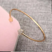 

2018 Hot New Fashion Adjustable Crystal Double Heart Bow Bilezik Cuff Opening Bracelet Women Jewelry Gift Mujer Pulseras