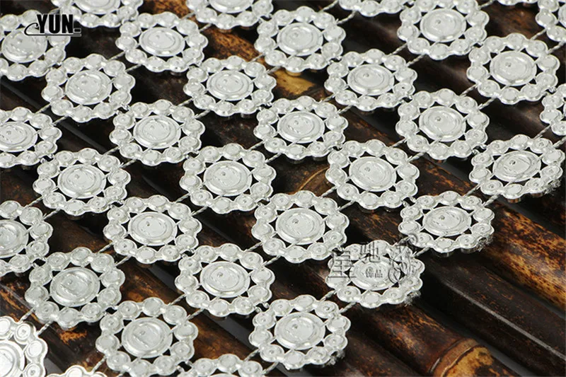 10 yards plastic environmental protection 6 rows of sunflower flower silver hollow diamond jewelry accessories 7D (11)