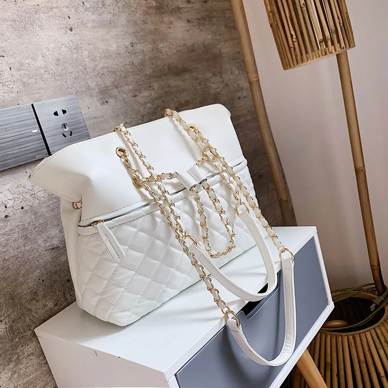 Elegant Female Large Tote Bag New Quality PU Leather Women's Designer Handbag High capacity Chain Shoulder Messenger Bag