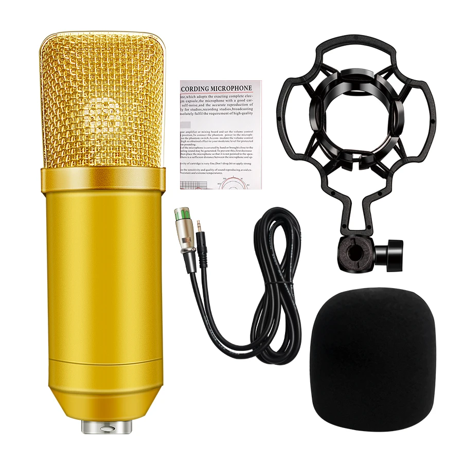 Профессиональный конденсаторный микрофон+ ударное крепление+ пенопластовая заглушка для кабеля для компьютерной аудио студии вокальное записывающее устройство караоке микрофон
