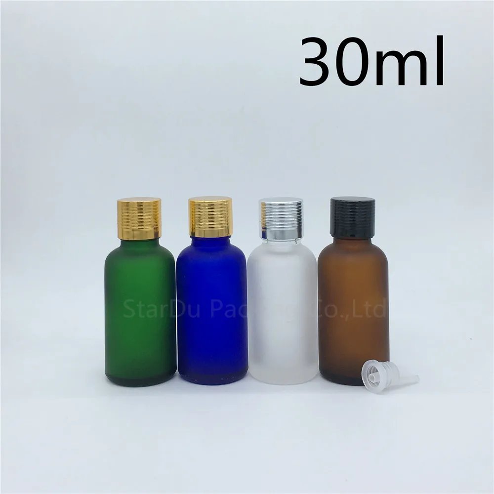 Download travel bottle 30ml Green blue amber transparent frosted Glass Bottle, 30cc Vials Essential Oil ...