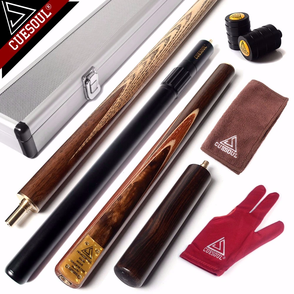 US $116.21 CUESOUL 57 Snooker Cue Handcraft 34 Jointed with Mini Butt End Extension Packed in Aluminium Cue Case