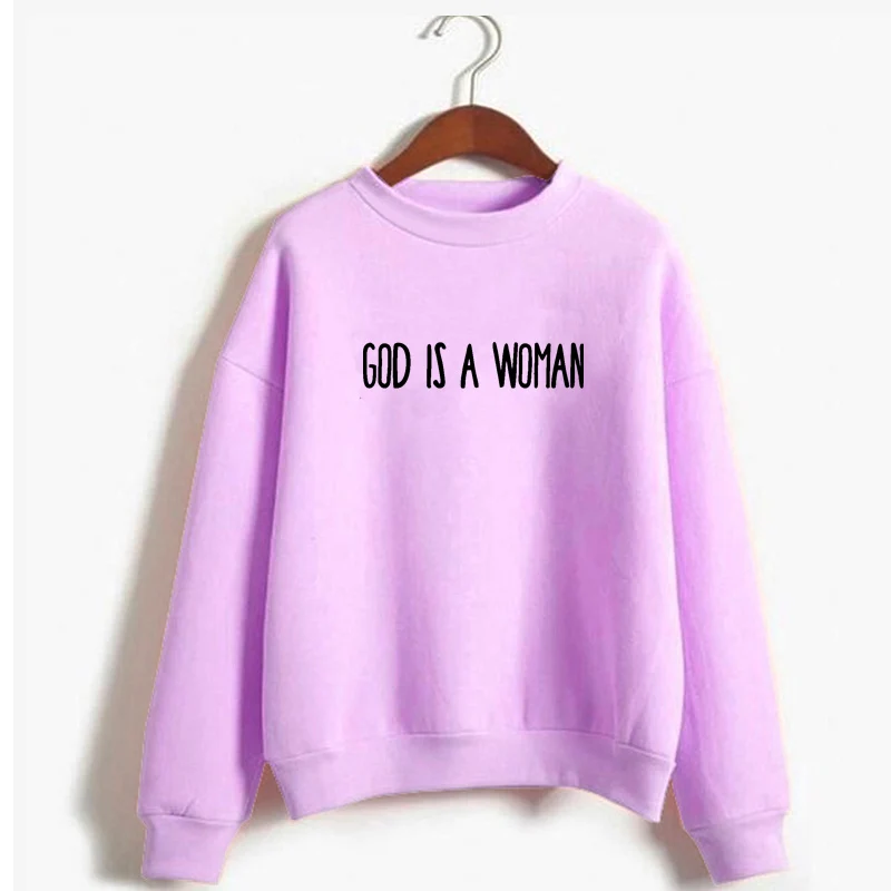 أريانا غراندي التحلية الله هو امرأة الرقبة الطاقم البلوز هوديس المرأة طويلة الأكمام البلوفرات الموسيقى 7 خواتم بلوزات