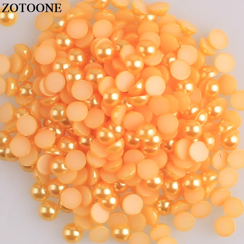 ZOTOONE Flatback Pearl Beads Multicolors ABS Resin Half Round Pearls For Nail Art Applique Strass DIY Nails Rhinestones Crystal 