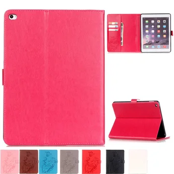 

8 color Fashion Embossing PU Leather Flip Cover For Apple iPad Air2 Case Tablet wallet Smart Cover For iPad Air2 For iPad 6 case