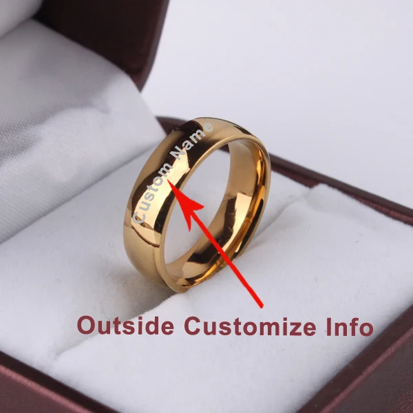 Smooth Signet Ring Light version gold color wedding rings for women Glossy Stainless Steel ring men 3