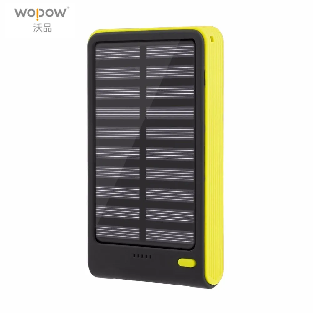 Wopow 10000mAh Solar Power Bank Dual USB External Battery Mobile Phone PowerBank Universal Long Lasting portable