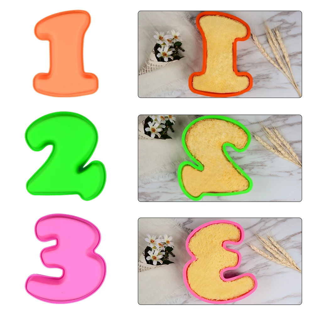 

SJ 6.7 Inch Large Silicone Number Molds 0-8 Arabic Number Cake Mold Baking Mold for Birthday Cake Chocolate Molds for Party