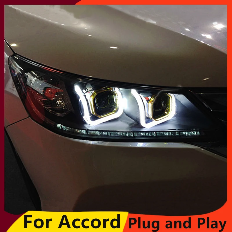 KOWELL автомобильный Стайлинг фара для Honda Accord фара 2013 Accord светодиодный DRL H7 D2H Hid вариант Ангел глаз би ксенон