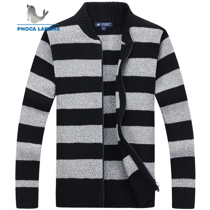 New FashionThick Sweater For Mens Cardigan Slim Fit Jumpers Striped Knitwear pull col roul homme Warm Casual trui Sweaterjacket New FashionThick Sweater For Mens Cardigan Slim Fit Jumpers Striped Knitwear pull col roul homme Warm Casual trui Sweaterjacket