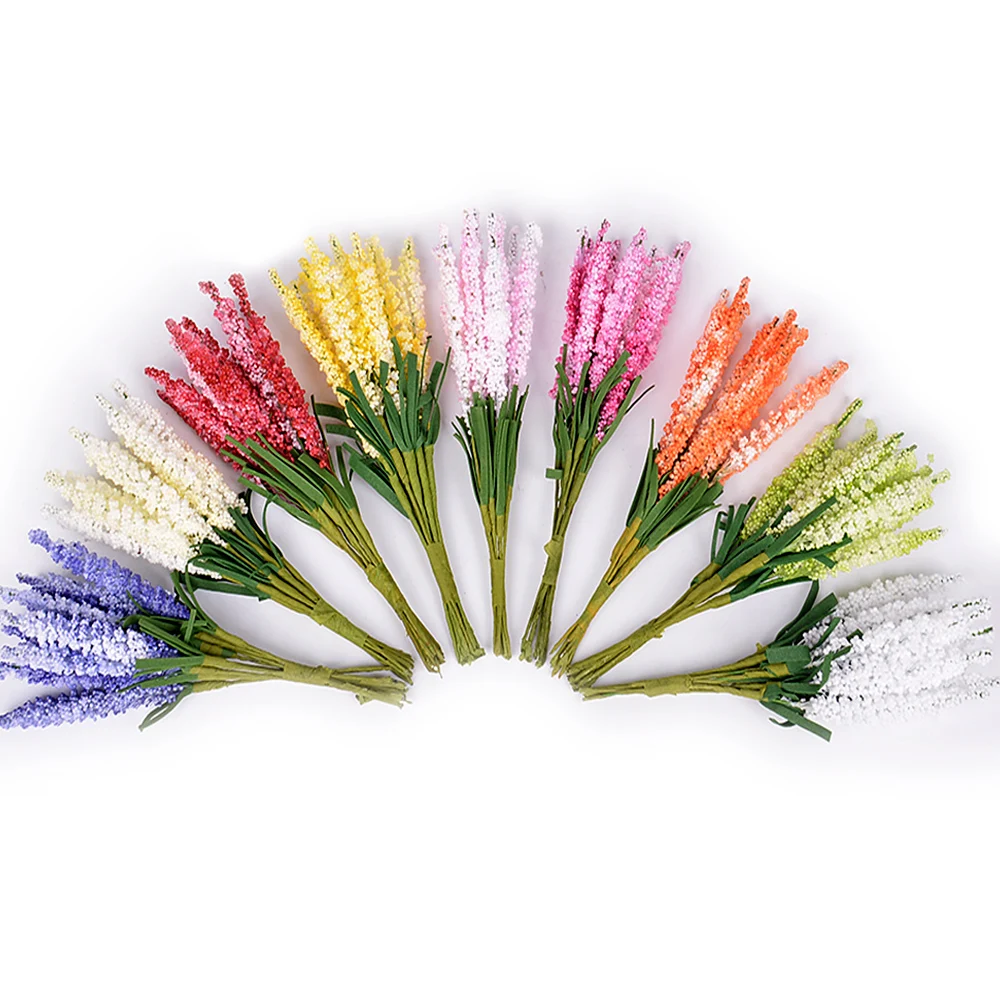 10pcs/Lot  PE foam lavender Bouquet wedding home decor accessories for fake floristics vases diy wreath Artificial flowers