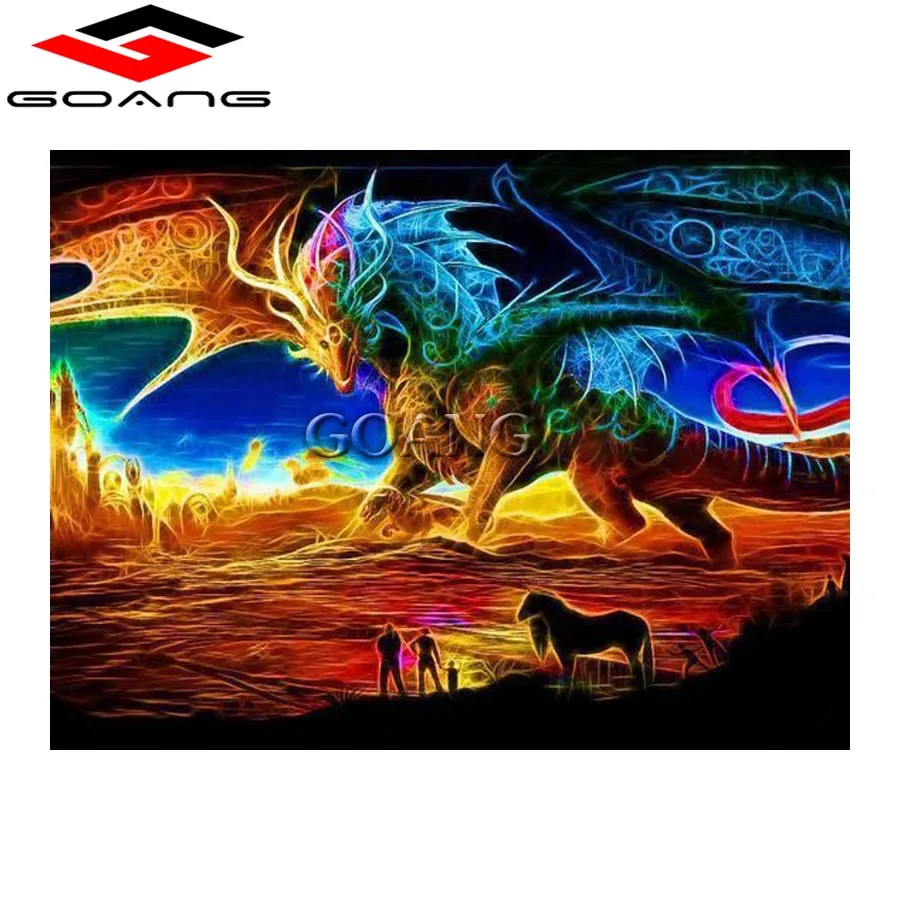 Diamond Mosaic 5D DIY painting Cartoon Color dinosaur cross stitch kits Home Decor embroidery | Дом и сад
