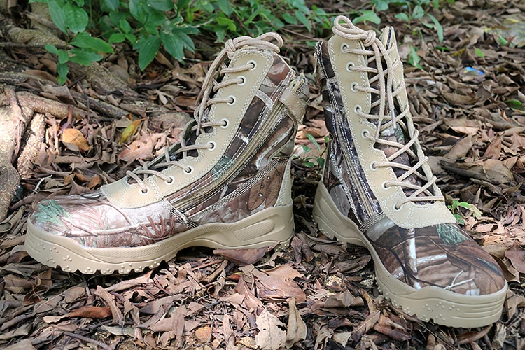Нейлоновые кожаные водонепроницаемые бионические камуфляжные тонкие охотничьи ботинки мужские весенние уличные альпинистские походные противоскользящие тактические ботинки