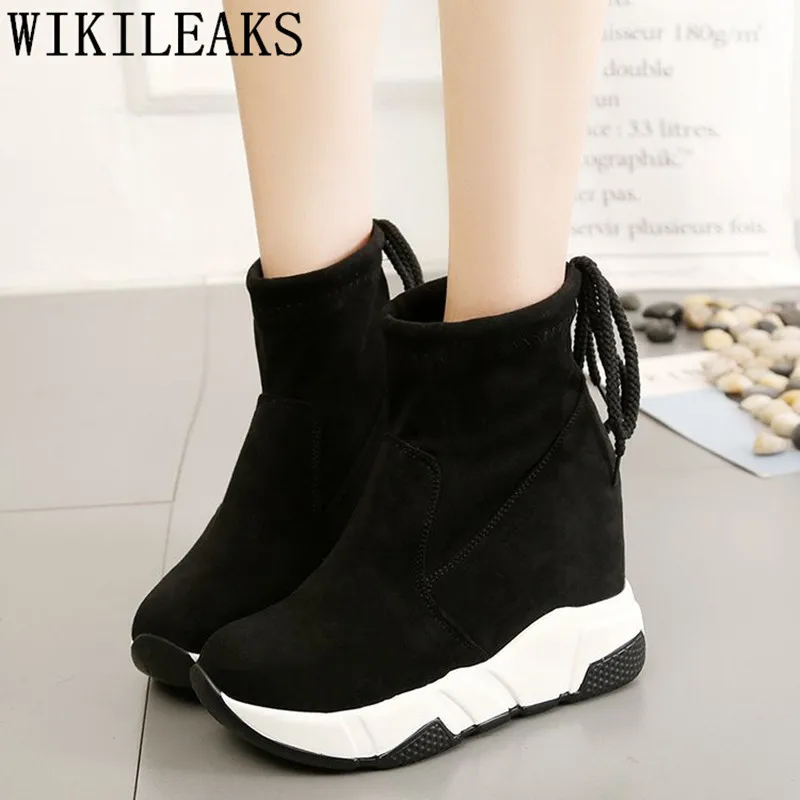 

platform boots zapatillas mujer casual shoes woman ankle boots for women suede boots botas mujer height increasing ladies shoes