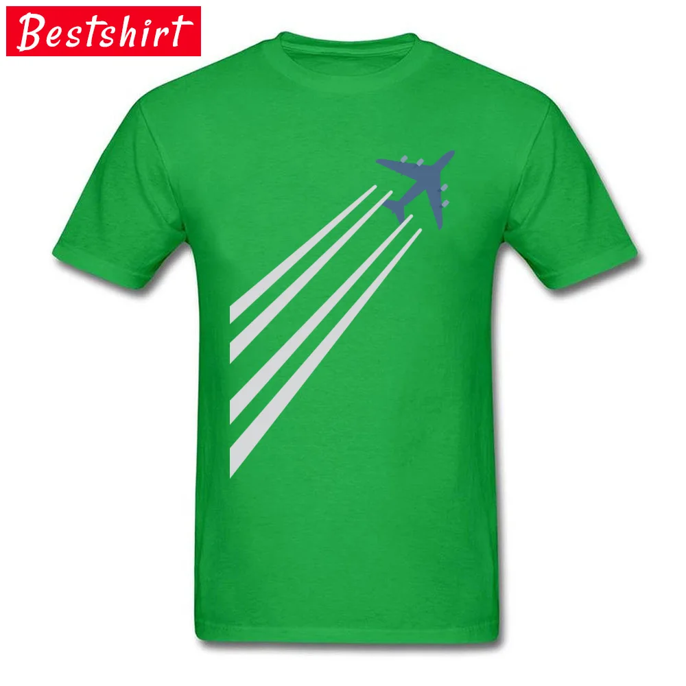 Company Mens Tshirts Round Neck Short Sleeve 100% Cotton Fashionable Tops & Tees comfortable Tops Shirts Top Quality Sky train simplified aircraft pilot art green