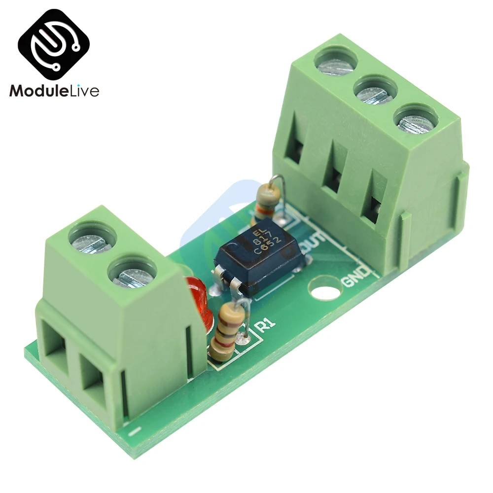 

12V 1 Channel 1CH Optocoupler Isolation Isolated Board Module Rail Holder PLC Processors 80KHz PC817 EL817 Drive Motor Inverter