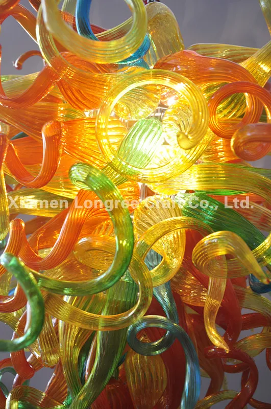Фантастические ремесла Multi-цвет Чихули Вдохновленный ручной работы из боросиликатного Стекло Люстры светодиодное освещение Люстры