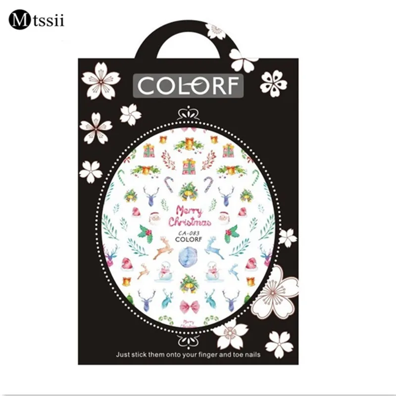 

Mtssii 1 Sheet Christmas Mixed Decals 3D DIY Ultra-Thin Artificial Nail Sticker Halloween Nail Sticker Christmas Nail Sticker
