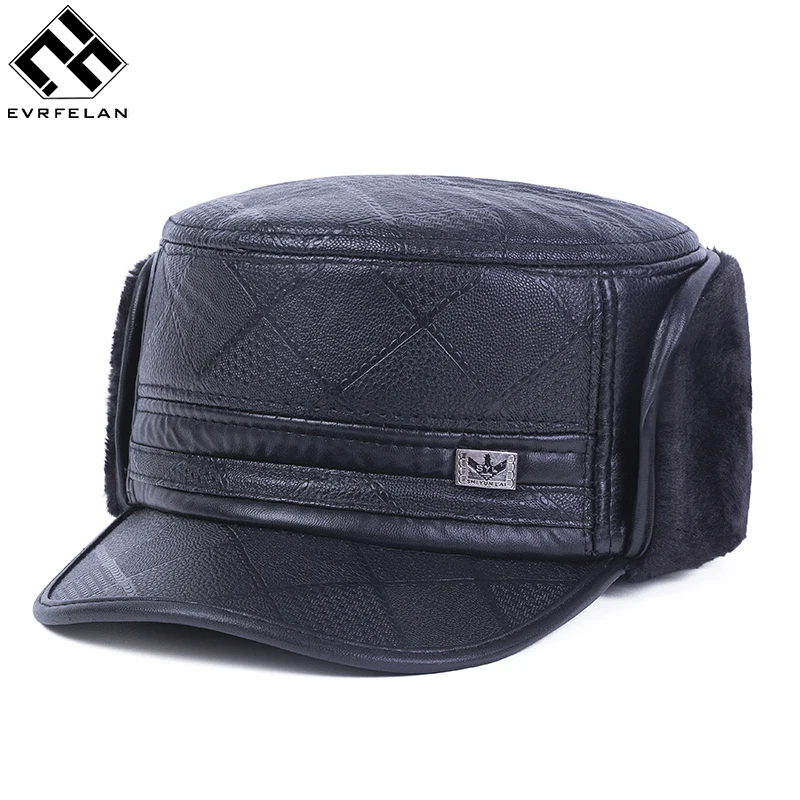 Buy Evrfelan Brand Design Winter Military Hats Men Solid Color Army Cap Male