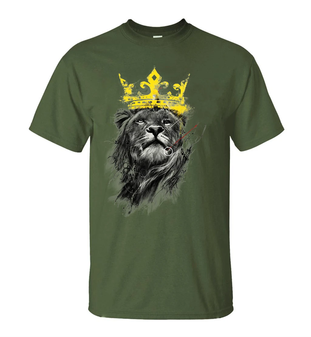 Футболка мужская летняя с 3d принтом 2019 хлопок 100%|t shirt king|animal t shirtking of lion |