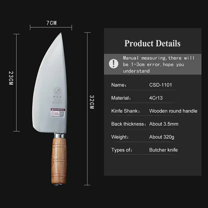Deng سكاكين مطبخ صينية من الفولاذ المقاوم للصدأ وسكين جزار ومقبض خشبي يدوي Kitchen Knives Aliexpress